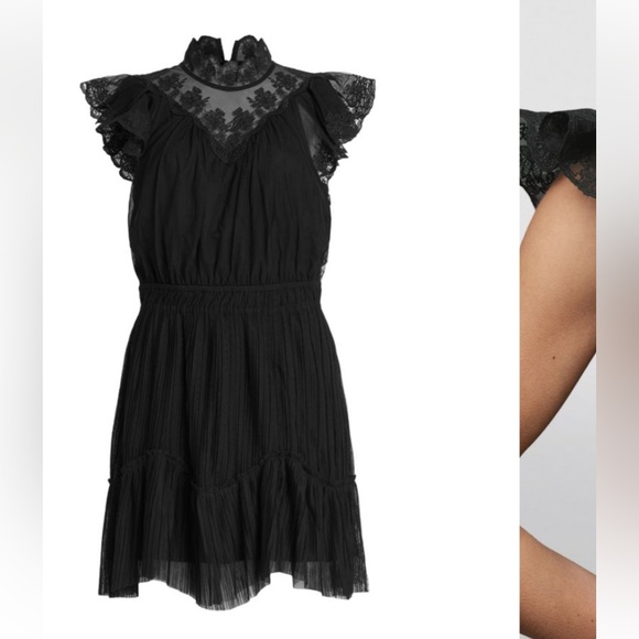 ALLSAINTS
Lace-Trim Azura black Dress classic old money gossip girl 4 - Picture 6 of 16